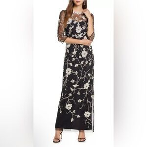 JS Collections 867094 Beaded & Embroidered Column Gown ($358)